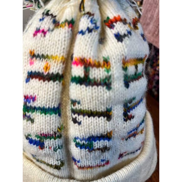 Retro Hand Knit Beanie Cathy Colorful Festive Holiday Preppy Classic Handmade - Picture 4 of 9